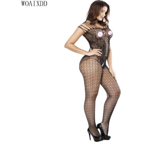 Womens Fishnet Bodystocking Sexy Lingerie Plus Size Mesh Teddy Bodysuit Underwear Bodystockings Teddies Crotchless
