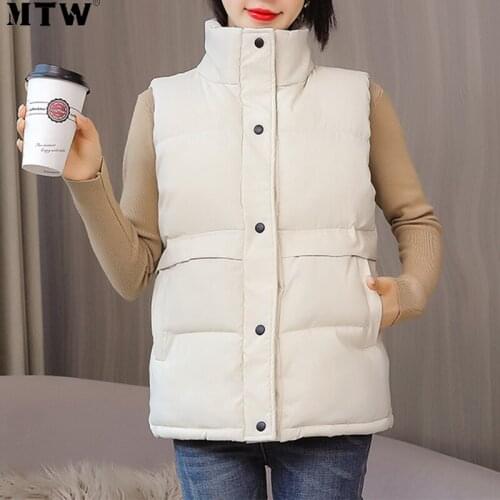 2021 Autumn Winter Women Fashion Sleeveless Waistcoat Ladies Pocket Buttons Up Vest Warm Jacket Coat Plus Size