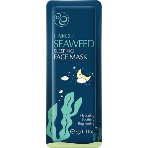 1PC Seaweed Moisturizing Sleeping Face Mud Mask Natural Plant Facial Mask Hydrating Soothing Whitening Oil Control Wrapped Masks