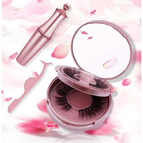 12set/lot (2Pairs False Eyelashes+Eyeliner+Tweezers) 3D Synthetic Fiber Magnetism Three In One Suits Makeup Tool Cosmetic HA1872