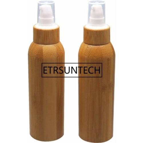 120ml Bamboo Empty Cosmetic Container/DIY Lotion Pump/Spray/bamboo screw cap Bottle Refillable Container F1396