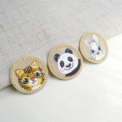 3pcs/lot Panda cat rabbit delicate Patches For Clothing Iron On Embroidered Appliques DIY Apparel Accessories Patches