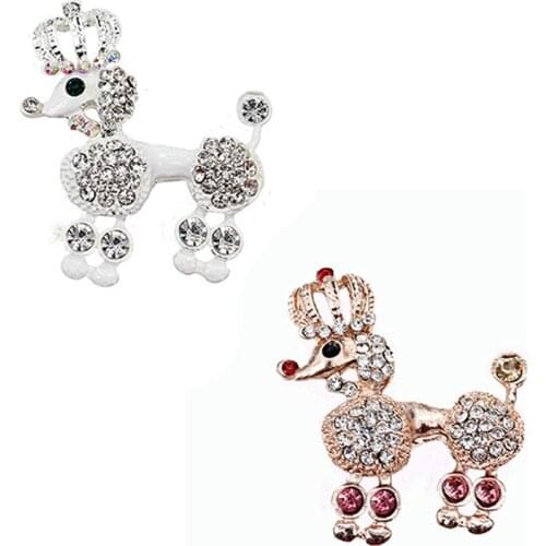 30pcs/ lot Fashion Crystal Poodle Dog Gun Flat Charm Metal Crown For Kids Gift
