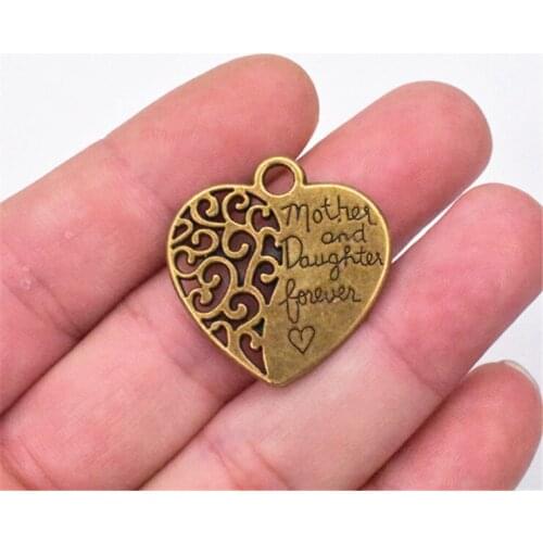 28*28mm 4pcs Antique Bronze Plated Heart Pendants Making DIY Handmade Jewelry