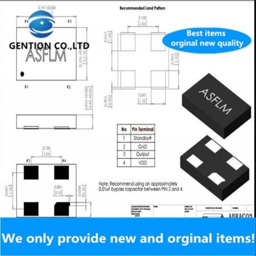 5pcs 100% new and orginal ASFLMB-10.000MHZ-LC-T OSC 5032 1.8V-3.3V 10MHZ Active SMD crystal oscillator