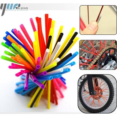 72PCS/Set MOTO Bike Wheel Spoke Skin Protector Colorful Motocross Rims Skins Covers Off Road Bike Guard Wrap Kit Dirt Bike Guard