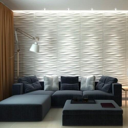 3D Wall Panels Plant Fiber Decorative Paintable Background Design Pack of 6 Tiles