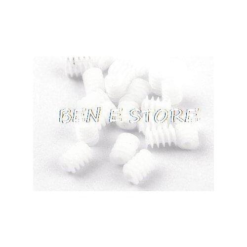 White Plastic RC DIY Toy Motor Gear Worm Screws Replacement 6x8mm