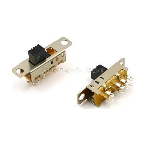 Free Shipping 100PCS SS23E04 SS-23E04Double Toggle Switch 8 Pins 3 files 2P3T DP3T Handle high 5mm small slide switch