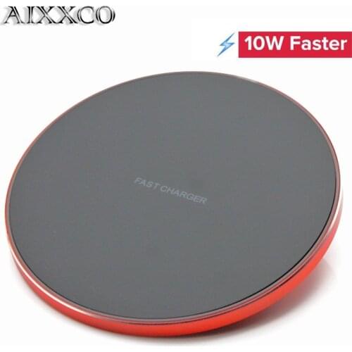 AIXXCO 10W LED Qi Wireless Charger for iPhone X/XS Max XR 8 Plus USB Wireless Charger for Samsung S8 S9 S7 Wireless Charging pad