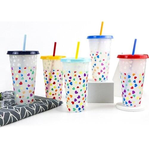 Powder Shiny Reusable Straw Cup Sequined Glitter Cup Coffee Juice Straw Mug Personalized Plastic Bottom Outdoor Portable Cup