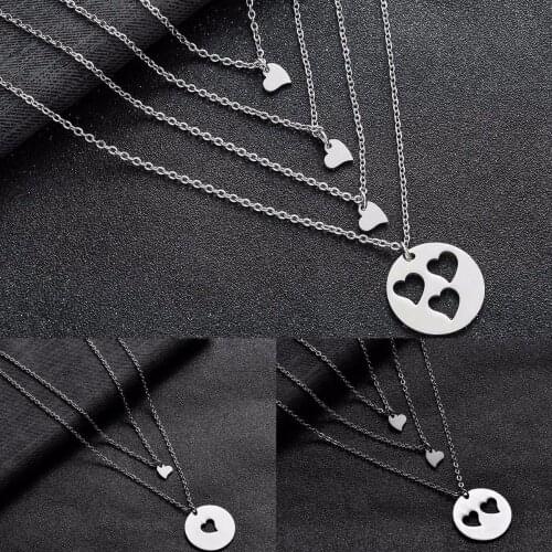 Delicate Matching Love Heart Pendant Mother Daughter Chain Necklace Women Girls Family Mom Necklaces Jewelry Mothers Day Gift