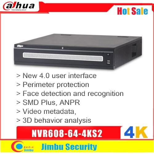 Dahua Original Ultra Series NVR608-64-4KS2 4.0 User Interface SMD Plus ANPR IVS Face Detection 4K ONVIF Network Video Recorder