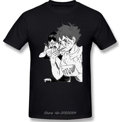 Men Haikyuu Japanese Sport Anime T-Shirt Funny O-Neck Tops Hinata And Kageyama Cotton Tees Harajuku Hip Hop Anime TShirt