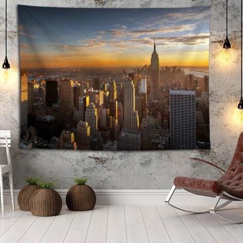 Hot Sale Custom New York City Printed Tapestry Background Decorative Tapestry Various Sizes Wall Hanging Decor