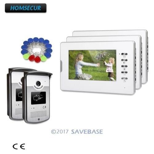 HOMSECUR 7" Hands-free Video Door Entry Phone Call System with Keyfobs Unlocking Camera