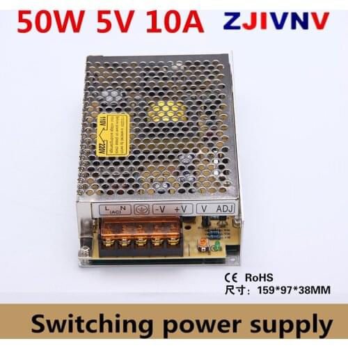 CE approval 50W switching power supply 5V 10A witch Power Supply AC DC Converter 5v smps LED power supply