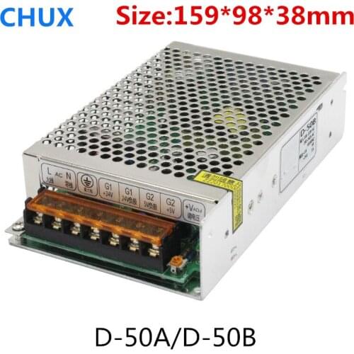 50W Dual output Switching power supply 5V 12V 24V AC to DC Converter D-50A D-50B SMPS LED Power Supply