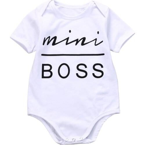 Newborn Babies MINI Boss Bodysuits Infant Baby boys girls Letter Bodysuit Clothes Cotton Bodysuit Jumpsuit Outfit Clothing