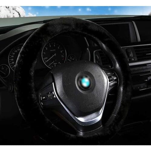 Short Plush Cover on Steering-wheel High Quality Soft Steering Wheel Cover Car Styling 8 colors 37/38 cm for peugeot 206 so on