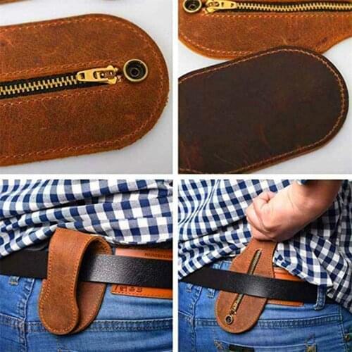 Coin Purse Genuine Leather Racket Jack Sap Big Capacity Belt For Self Defense US