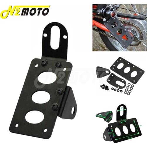 Motorcycle Retro Custom Side Mount License Plate Bracket 3/4" Alex Mount for Cruiser Bobber Chopper Cafe Racer Metric Bike