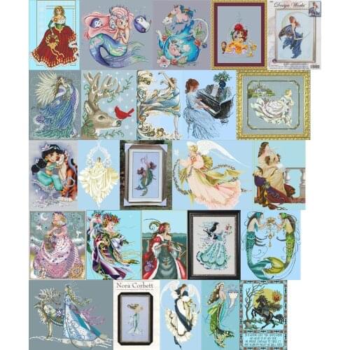 MD-bf Beauty Butterfly Fairy Counted Cross Stitch 14CT 18CT 28ct sky blue DIY Chinese Cross Stitch Kits Embroidery Needlework