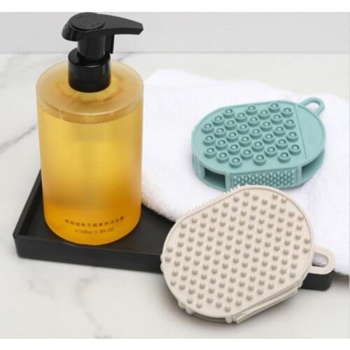 Multifunctional Bath Brush Soft Silicone Shampoo Brush Shower Brush Hangable Head Massage Brush Body Clean Bathroom Accessories