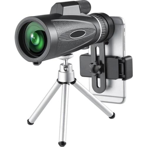 18x62 Portable Optical HD Lens Monocular Telescope with Tripod Mobile Phone Clip Military Spyglass Zoom HD Hunting Optics Scope