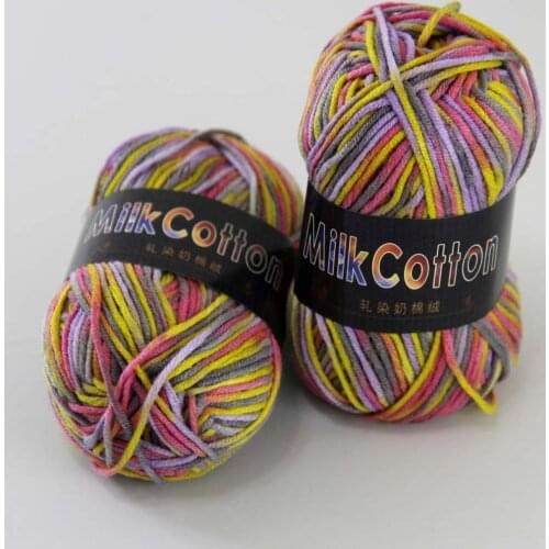 Sale 2ballsx50g Soft Cotton Baby New Hand-Dyed Wool Socks Scarf Knitting Yarn 2075-19-2 Dark Mixed color