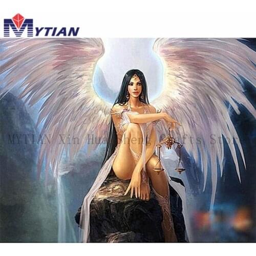 MYTIAN 2018 New 5D Diy Diamond Embroidery Angel Girl Wings Diamond Painting Cross Stitch Kits Full Square Rhinestone Mosaic