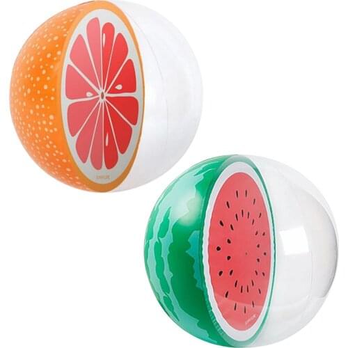 Inflatable Water Beach Ball Watermelon Orange Shape Beach Pool Party Summer Balloons Sport Ball Float Toys For Children Adult