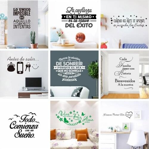 New Spanish Quotes Phrase Wall Decals Wallpaper Vinyl Stickers For Office Room Decal Wall Sticker Home Decoration Poster Mural