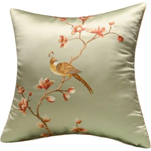 New Chinese Style Home Decoration Landscape Embroidery 45x45cm Sofa Pillow Covers Cushion Backrest
