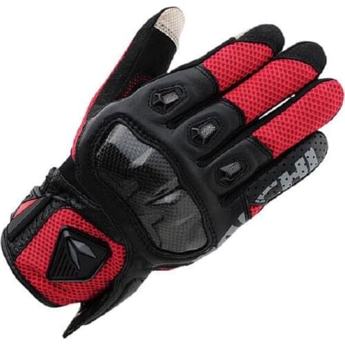 TAICHI motorcycle breathable carbon fiber gloves off-road motorcycle racing mesh perforated protective leather riding gloves