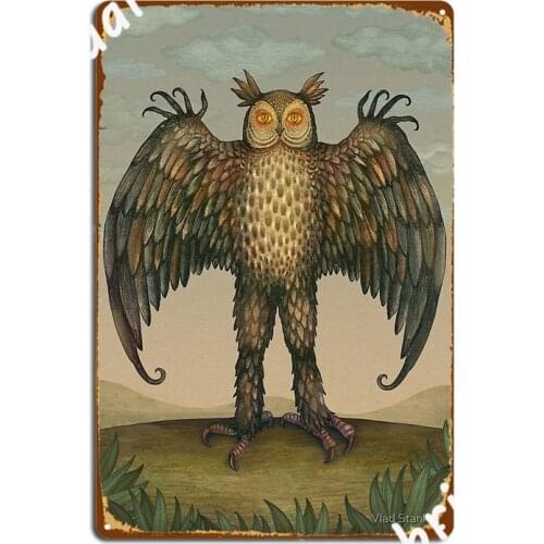 Cornish Owlman Cryptozoology Species Poster Metal Plaque Club Party Pub Garage Wall Decor Create Tin Sign Poster