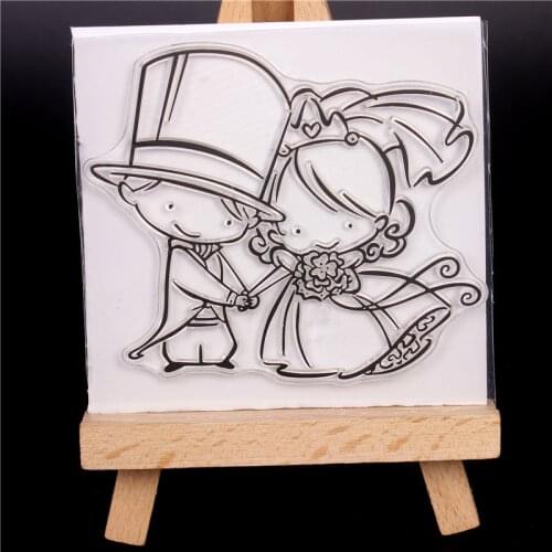 Transparent Clear Silicone Stamps And Metal Cutting Dies For DIY Scrapbooking Card Making Diy Cute Cartoon Wedding Girls Boy