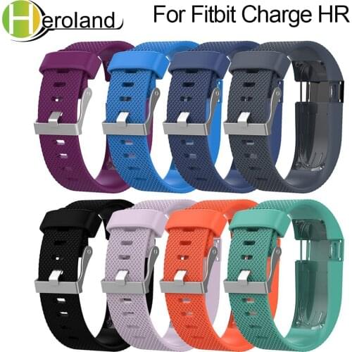 Metal Buckle Wrist BandsFor Fitbit Charge HR Replacement Strap Silicone smart Watch band for Fitbit Charge HR Activity Tracker