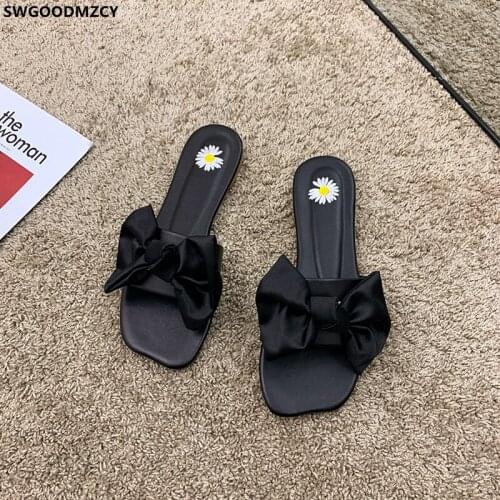 Butterfly Knot Woman Slippers Slides Women Designer Slippers Women Summer 2021 Beach Shoes Ladies Slippers Zandalias De Mujer