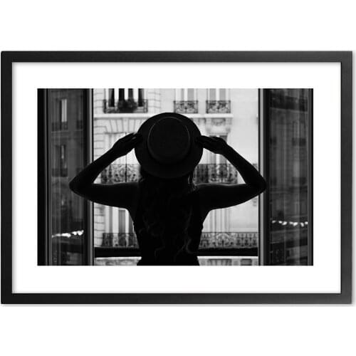 Nordic Modern Black White Photography Woman Paper Painting Wall Art Paper Painting Landscape Wall Pictures For Living Room Decor