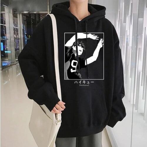 Harajuku Anime Tobio Kageyama Hooded Sweatshirts Fashion Cartoon Costume Adult Kids Casual Oversized Unisex Winter Hoodies