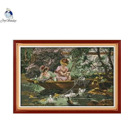 Joy Sunday Girlfriend Patterns DIY Handmade DMC 14ct and 11ct Cross stitch kit Embroidery set Needlework