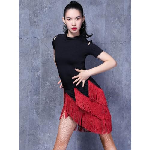 Multicolor Latin Dance Skirt Womens Fringed Tassel Costume Samba Tango Ballroom Dance Practice Skirt Stage Costume Performance