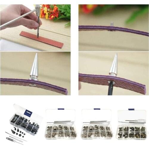 Alloy Rivet Bullets Rivets Studs Spikes Kit with Screws for Bag Garment DIY