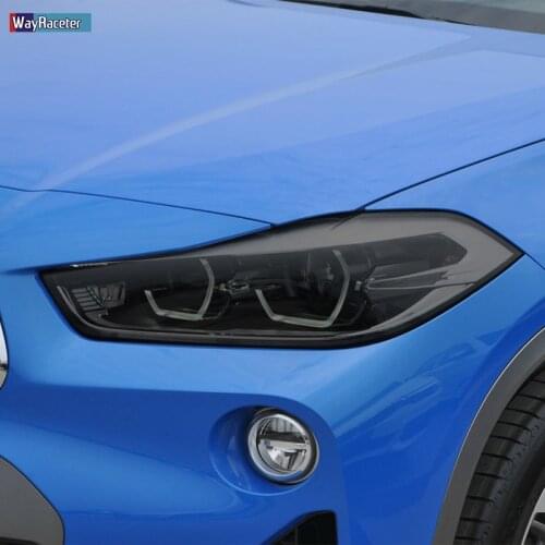 2 Pcs Car Headlight Protective Film Headlamp Transparent Black TPU Sticker For BMW X2 F39 2017-Present Accessories