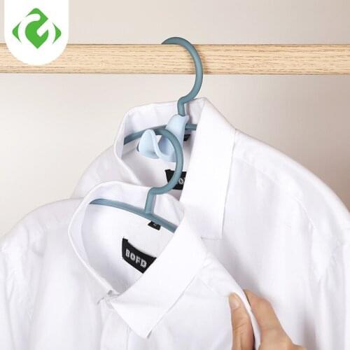 3pcs Wardrobe Space-saving Stack Hanger Hooks Plastic Coat Hook Closet Hanger Rack Bedroom Storage Organizer GUANYAO