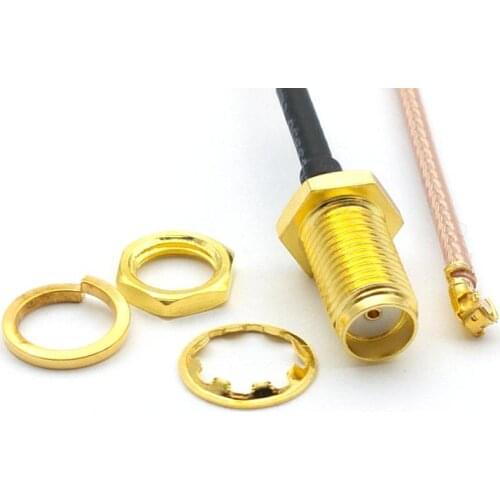 300pcs IPEX IPX U.FL to SMA Female Bulkhead Mount Mini PCIe RG178 Adapter Cable