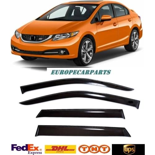 For Honda Civic Sd 2012-2015 Window Visors Side Sun Rain Guard Vent Deflectors 4 pieces