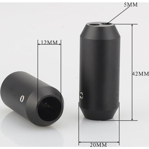 4x HIFI Audio Pants Y Splitter RCA Cable Speaker Cable Wire pant alluminium 12mm to 2*5mm boot