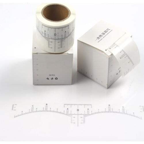 50Pcs/roller Tattoo Accessories Measuring Transparent Eyebrow Ruler Sticker For Permanent Makeup Supplies